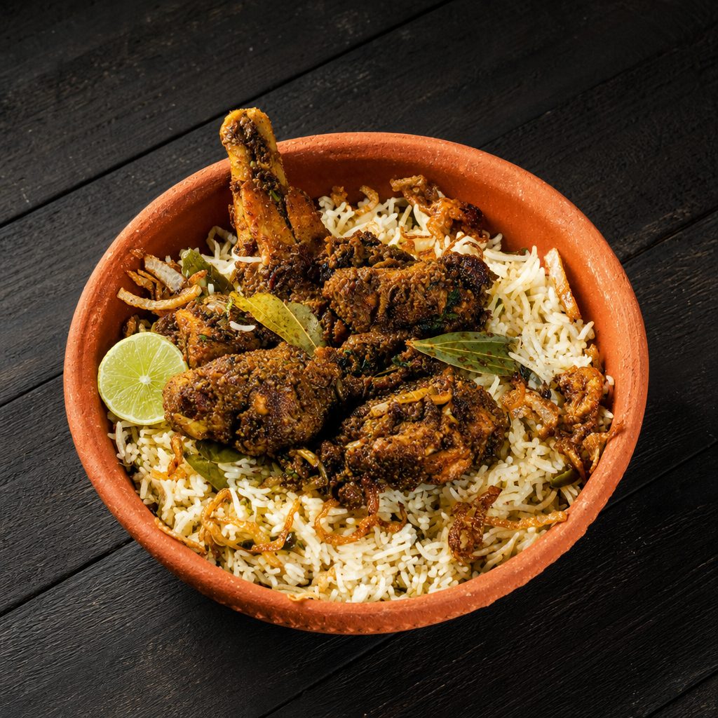 Family Chicken Fry Piece Bone Biryani.