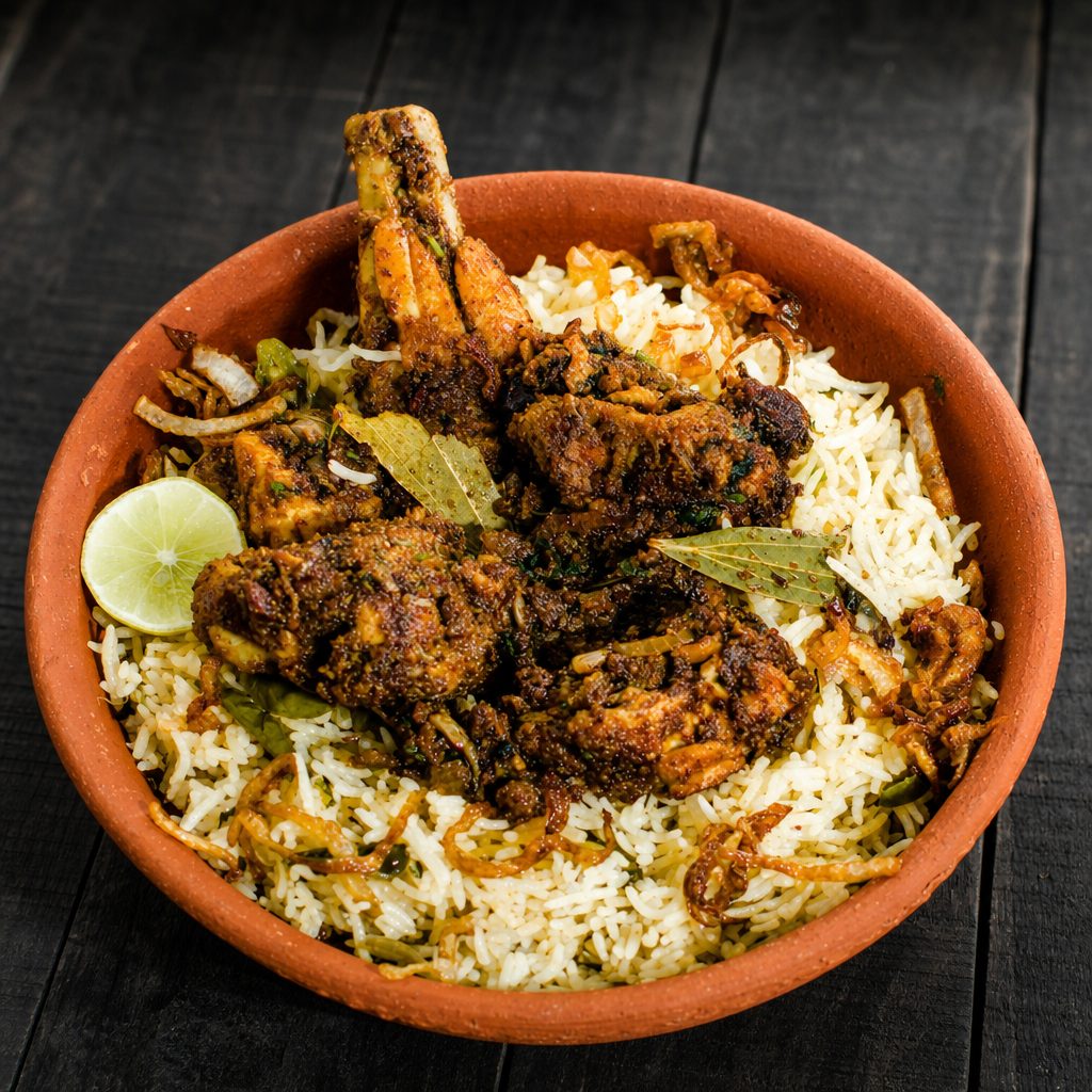 Chicken Fry Piece (Bone) Biryani.