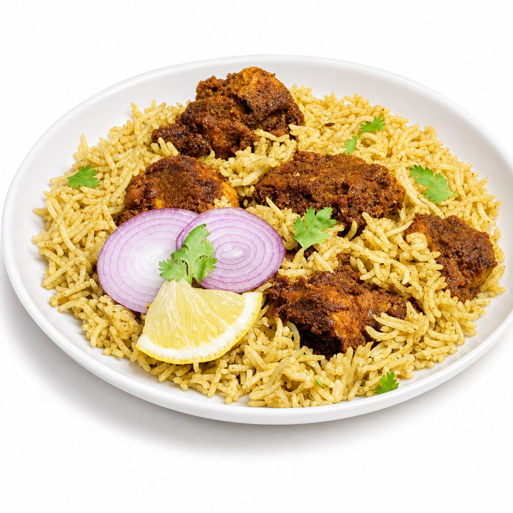 Family Chicken Fry Piece Bone Palav.