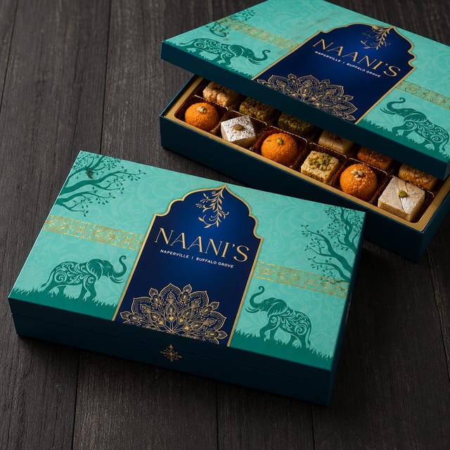 Mithai with box.
