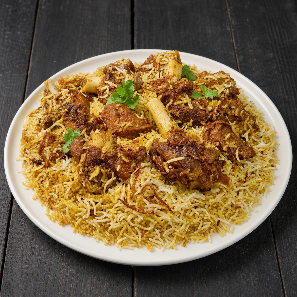 Family Gongura Goat Biryani.